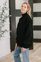 Right to the Core High Neck Pullover in Black - Charming Charlie