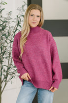Right to the Core High Neck Pullover in Light Plum - Charming Charlie