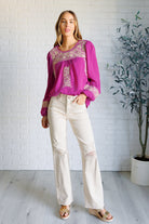 Rodeo Queen Embroidered Blouse - Charming Charlie