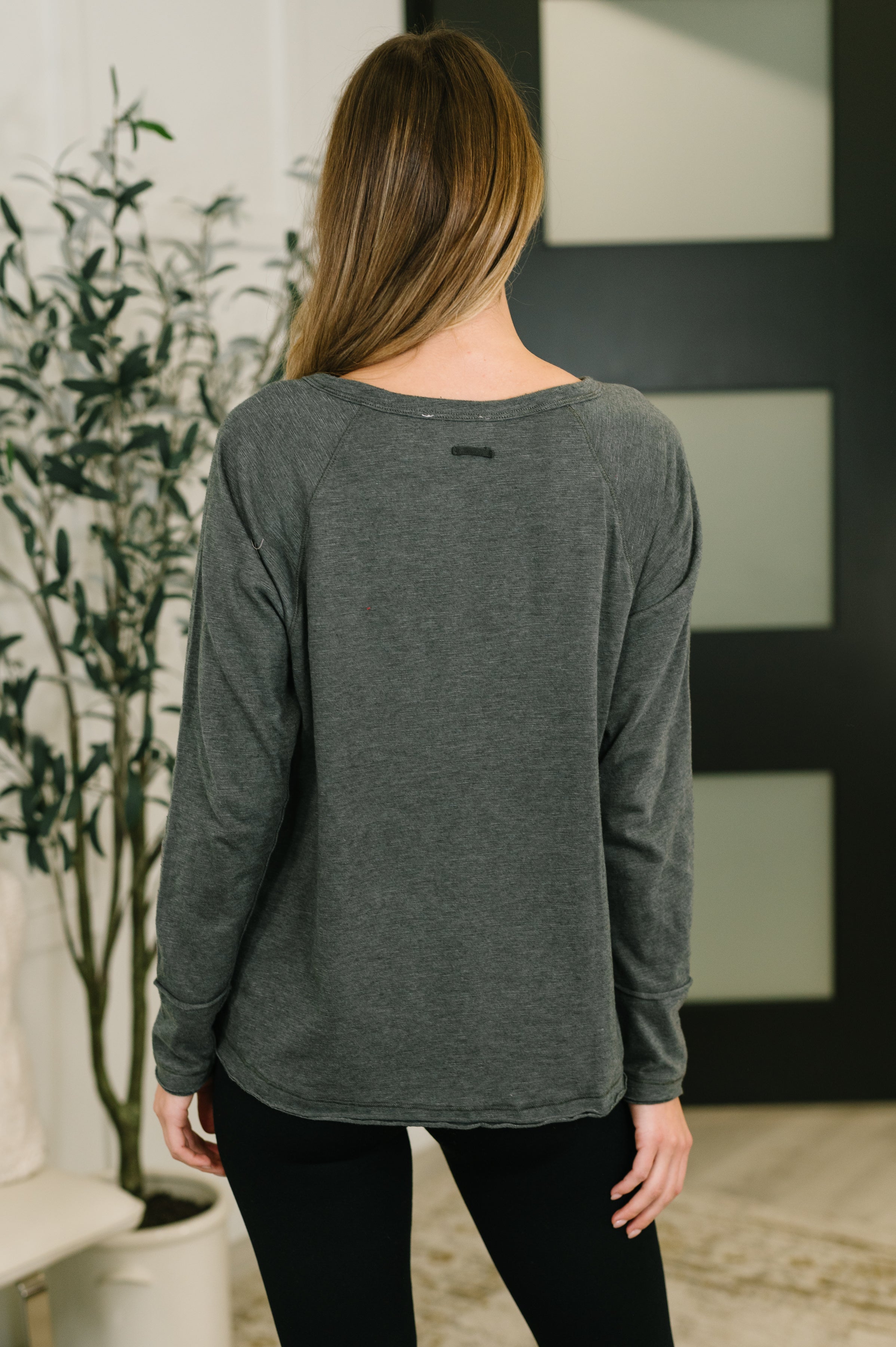 Rooftop View Raglan Sleeve Henley Top - Charming Charlie