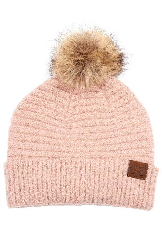 Rose C C Solid Boucle Yarn Beanie Hat With Pom, wear before going outside or into the cool air to stay warm and toasty with enriched luxe. You’ll want to reach for this toasty beanie to keep you incredibly warm in winter. Accessorize the fun way with this yarn beanie hat with pom. It's the autumnal touch you need to finish your outfit in perfect style. Beautiful winter gift accessory!