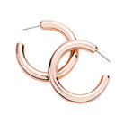 Rose Gold Fashionable Bold Metal Half Hoop Earrings. Textured Stylish Half Hoop Earrings, adds a sophisticated glow & eye-catching style to any outfit, coordinate these exquisite half hoop earrings with any ensemble from business casual to wear, ideal for parties, events, holidays. Perfect Birthday Gift, Anniversary Gift, Mother's Day Gift, Anniversary Gift, Graduation Gift, Prom Jewelry, Just Because Gift, Thank you Gift.