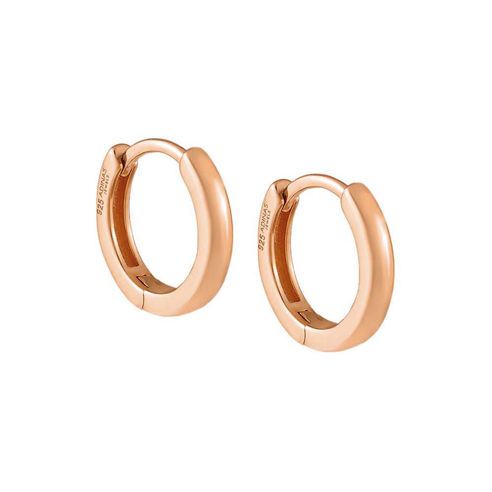 Rose Gold Plain Ring Huggie Earring - Adina's Jewels