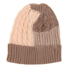Rose-Taupe- Tri-Color Cuff Beanie offers a refined balance of warmth and style, featuring a distinctive three-tone design that elevates any outfit. Its cuffed construction ensures a secure, comfortable fit, making it an ideal accessory for cold weather. Crafted with quality materials, this beanie provides reliable insulation while maintaining breathability, suitable for both casual and active use. 
