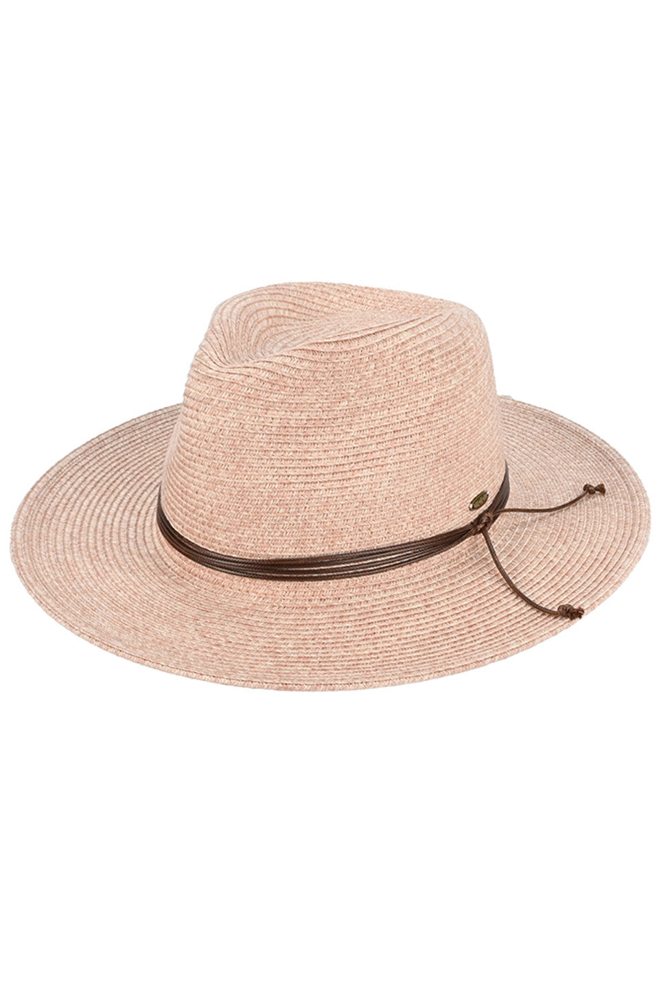 Rose C.C String Trim Band Panama Sun Hat offers stylish protection under the sun. Its sturdy construction and wide brim provide shade, and its string trim band adds a touch of sophistication. Perfect for any outdoor activity, ensuring both fashion and functionality.