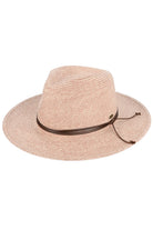 Rose C.C String Trim Band Panama Sun Hat offers stylish protection under the sun. Its sturdy construction and wide brim provide shade, and its string trim band adds a touch of sophistication. Perfect for any outdoor activity, ensuring both fashion and functionality.