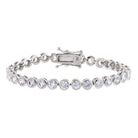 Silver / 6.5" / 4MM Bezel Tennis Bracelet - Adina's Jewels