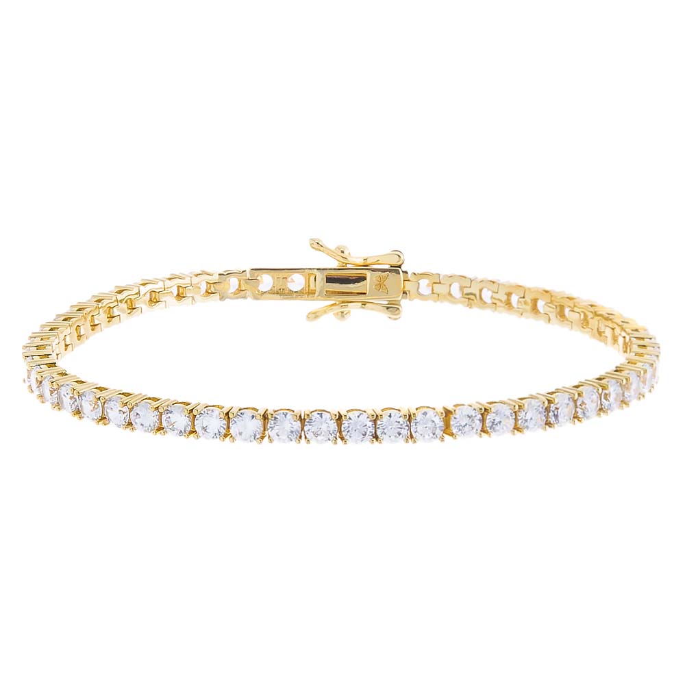 Gold / 3MM / 6.5" Classic Tennis Bracelet - Adina's Jewels