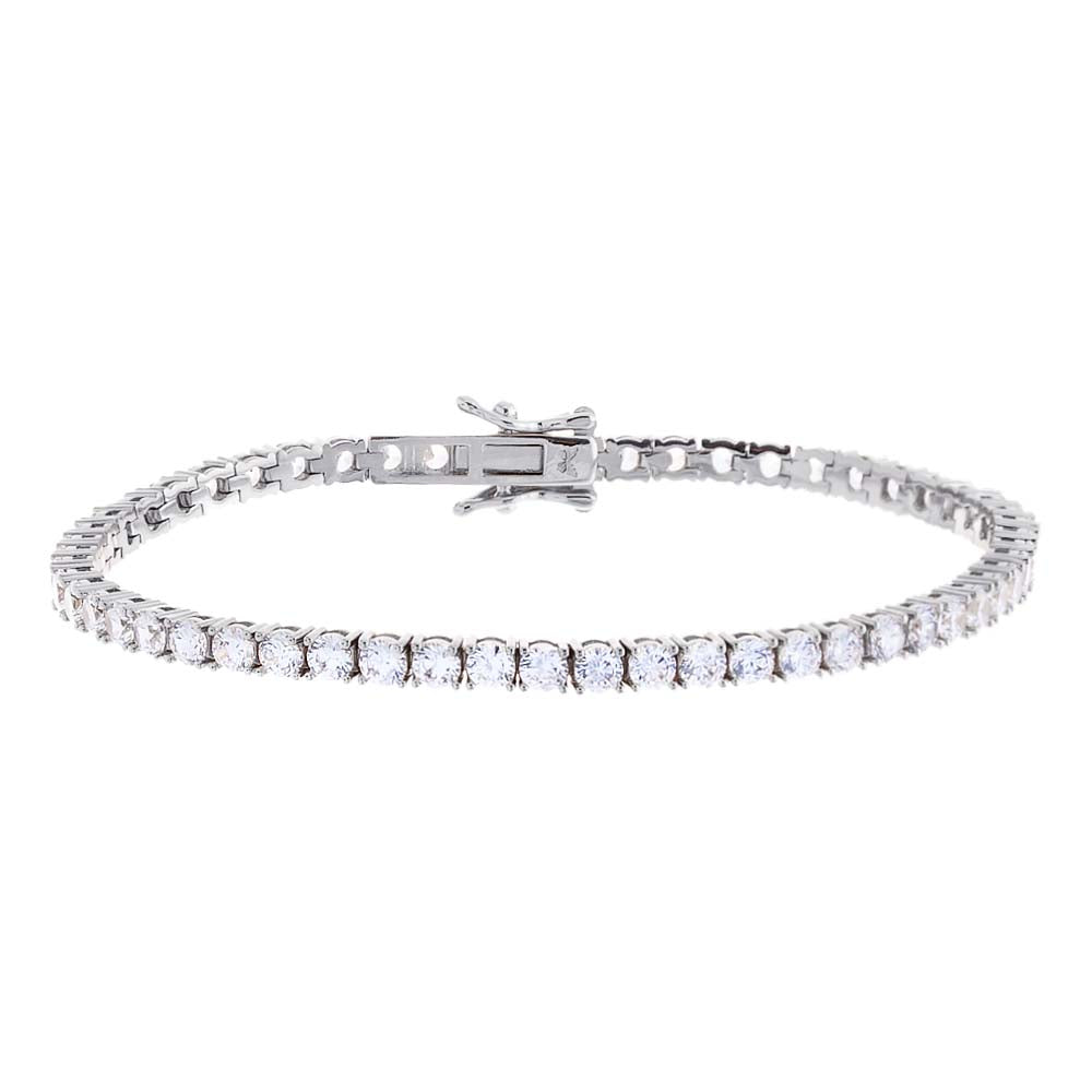 Silver / 3MM / 7" Classic Tennis Bracelet - Adina's Jewels