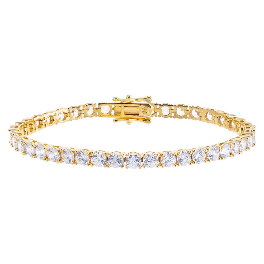 Gold / 4MM / 6.5" Classic Tennis Bracelet - Adina's Jewels