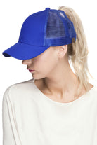 Royal Blue C.C BASEBALL PONYCAP is a stylish and versatile accessory for any outfit. With its durable material and adjustable fit, it offers long-lasting comfort and protection from the sun. Plus, its classic baseball cap design adds a touch of sporty sophistication. Perfect for any casual or active occasion.