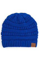 RoyalBlue C.C Ribbed Knit Solid Color Beanie offers a timeless design with durable ribbed knitting, ensuring a snug and comfortable fit. Crafted for warmth and versatility, this beanie is perfect for everyday wear, providing reliable protection against cold weather while maintaining a sleek, minimalist style that complements any outfit. Its solid color adds understated appeal, making it an essential accessory for both casual and outdoor use. 