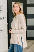 Running Late Hooded Long Sleeve in Beige - Charming Charlie