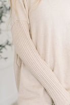 Running Late Hooded Long Sleeve in Beige - Charming Charlie