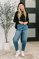 Running Late Hooded Long Sleeve in Black - Charming Charlie