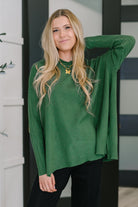 Running Late Hooded Long Sleeve in Dark Green - Charming Charlie