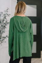Running Late Hooded Long Sleeve in Dark Green - Charming Charlie