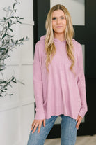 Running Late Hooded Long Sleeve in Mauve - Charming Charlie