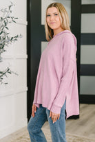 Running Late Hooded Long Sleeve in Mauve - Charming Charlie