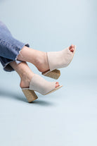 Helena Heeled Sandal in Ice Suede - Charming Charlie