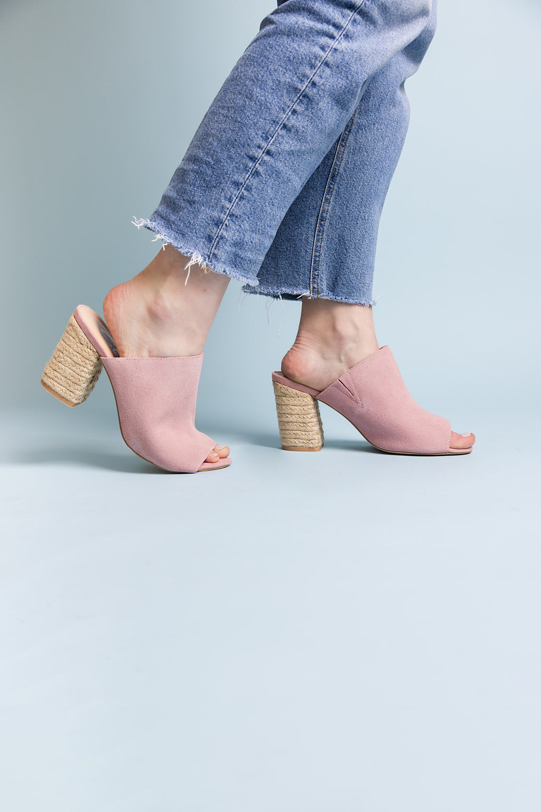 Helena Heeled Sandal in Blush Suede - Charming Charlie