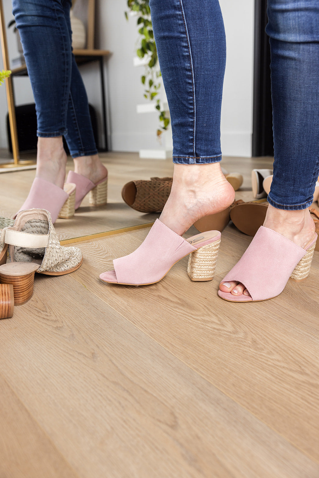 Helena Heeled Sandal in Ice Suede - Charming Charlie