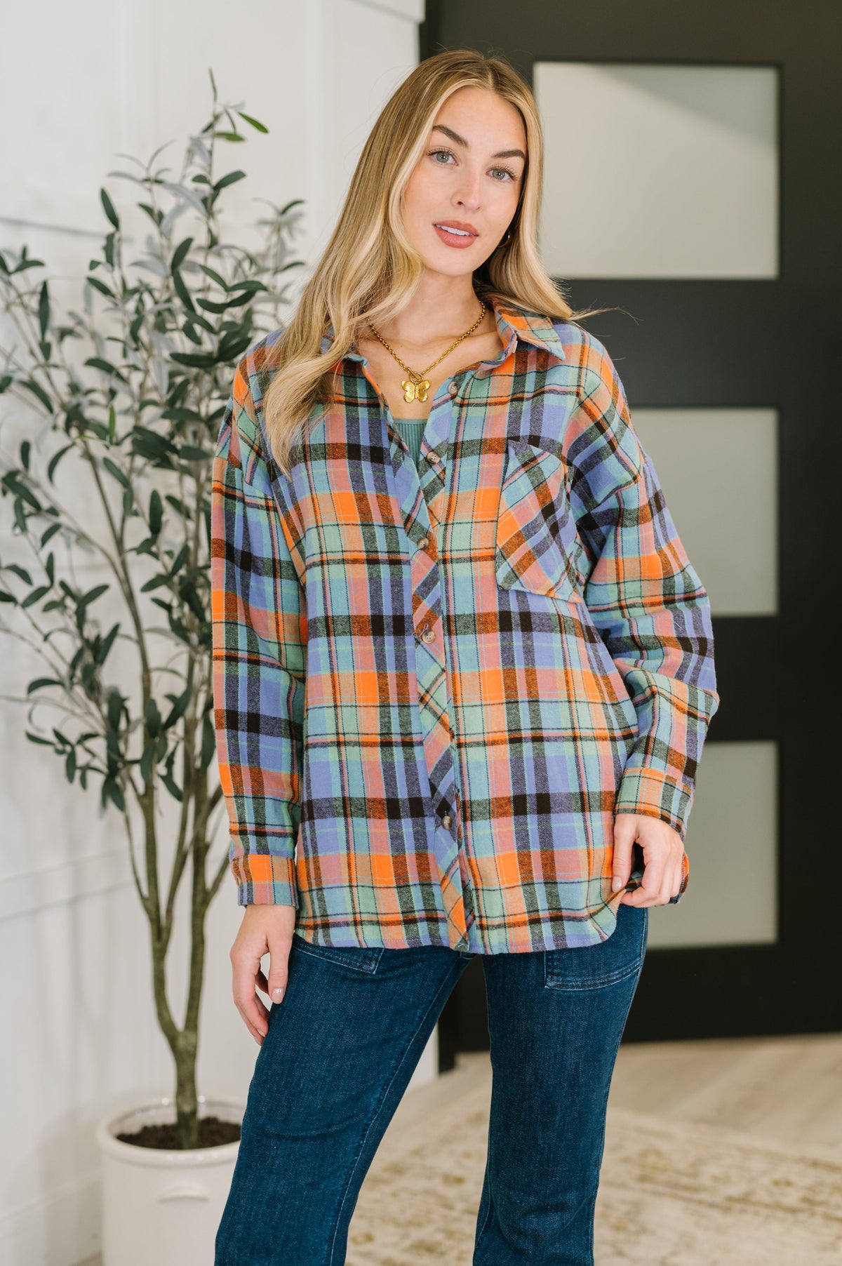 Rustic Rhythm Plaid Button Down - Charming Charlie