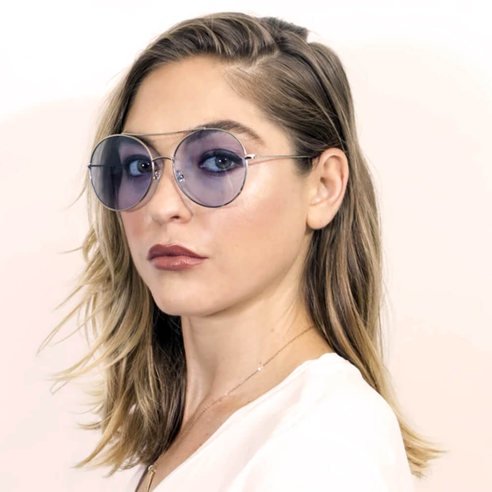 EUREKA | S1016 - Unisex Round Tinted Lens Aviator Clear Glasses Balled Sunglasses - Cramilo Eyewear - Stylish Trendy Affordable Sunglasses Clear Glasses Eye Wear Fashion