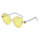 CENTRALIA | S2042 - Women Metal Frame Cat Eye Hands Classic Sunglasses - Cramilo Eyewear - Stylish Trendy Affordable Sunglasses Clear Glasses Eye Wear Fashion