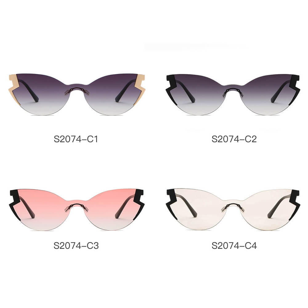 DECATUR | S2074 - Women Fashion Oversize Cat Eye Sunglasses - Cramilo Eyewear - Stylish Trendy Affordable Sunglasses Clear Glasses Eye Wear Fashion