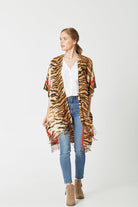 Shop for KW Fashion Border Stripe Tiger Cozy Kimono at doeverythinginloveny.com wholesale fashion accessories