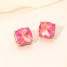 Madeline Love Fuchsia Square Cushion Stud Earrings