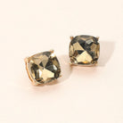 Madeline Love Gold, Lt Col Topaz Square Cushion Stud Earrings