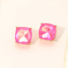 Madeline Love Gold, Neon, Pink Square Cushion Stud Earrings