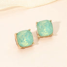 Madeline Love Mint, Opal Square Cushion Stud Earrings