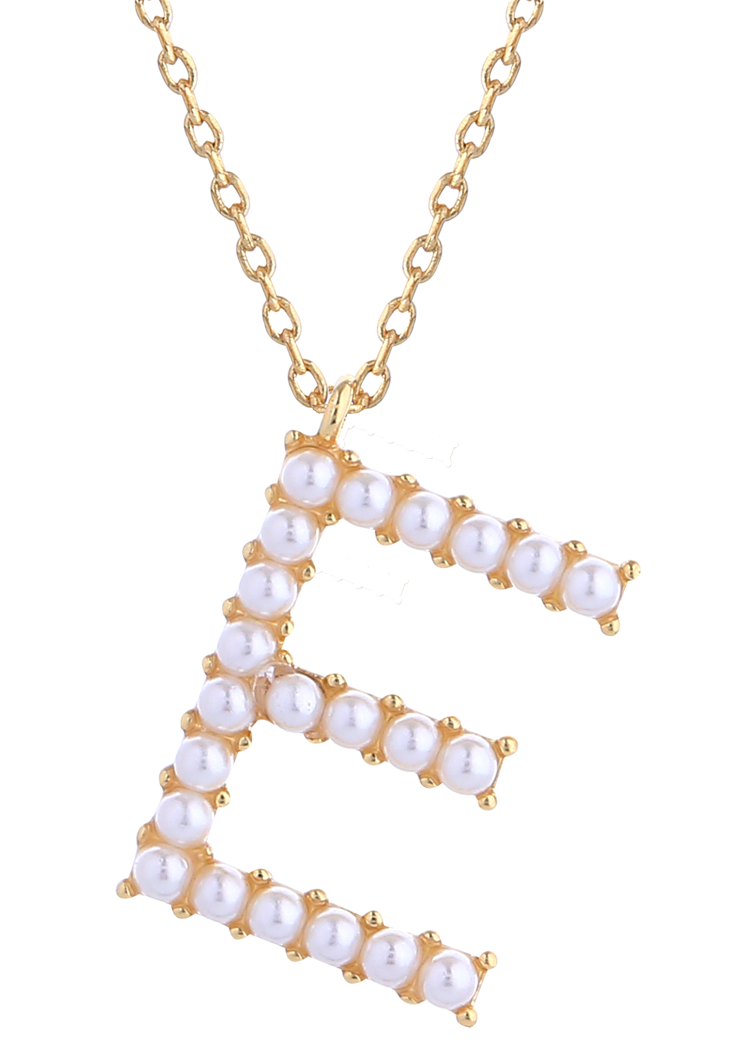 14K Gold Dipped Pearl initial Necklace