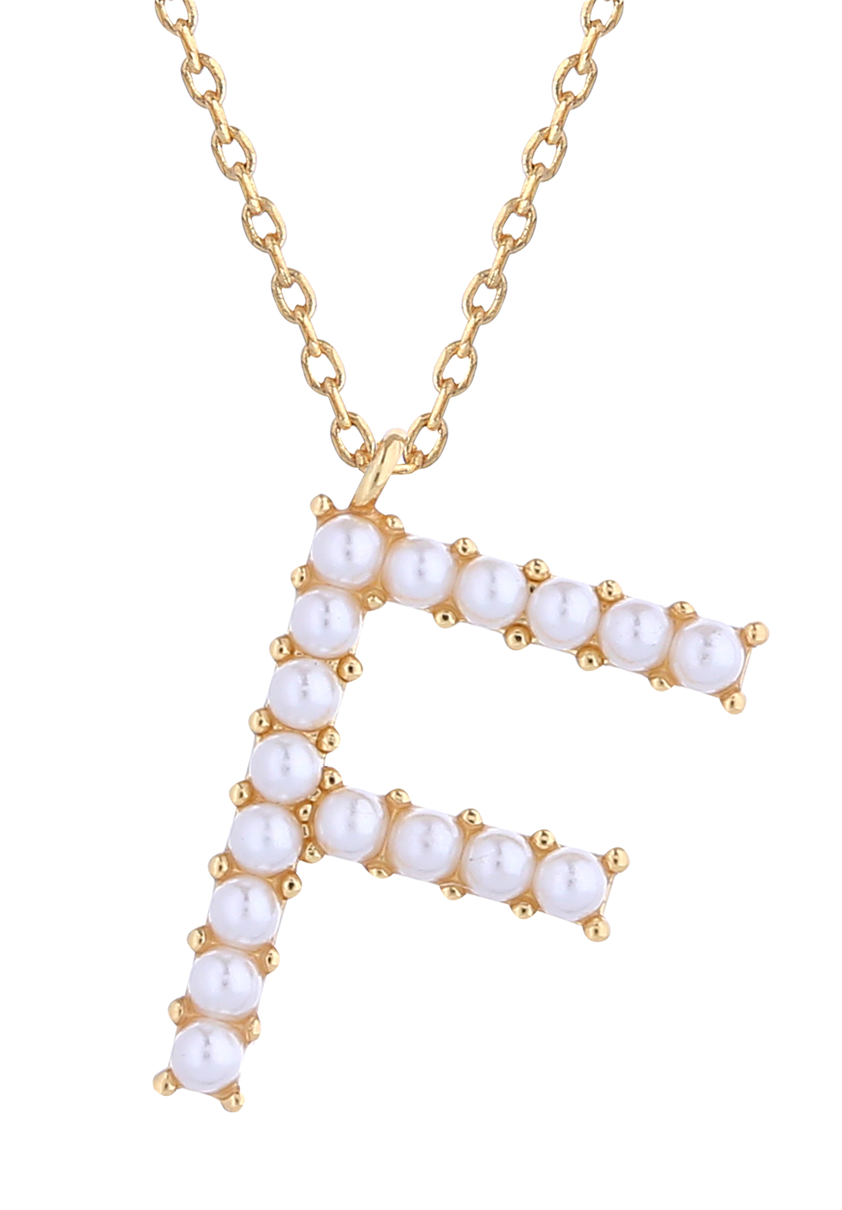 14K Gold Dipped Pearl initial Necklace