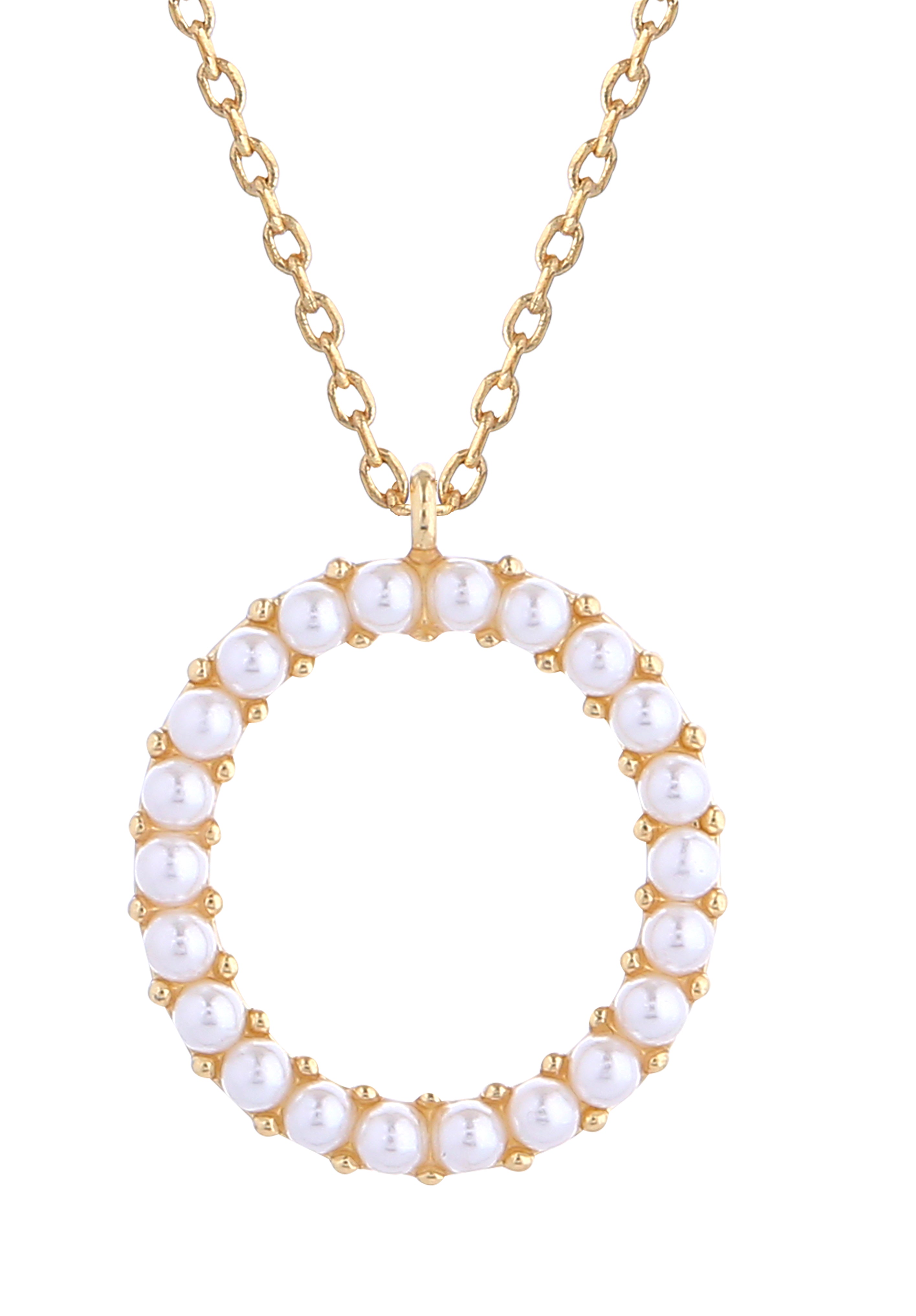 14K Gold Dipped Pearl initial Necklace