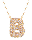 14K Gold Dipped Textured initial Necklace - Charming Charlie