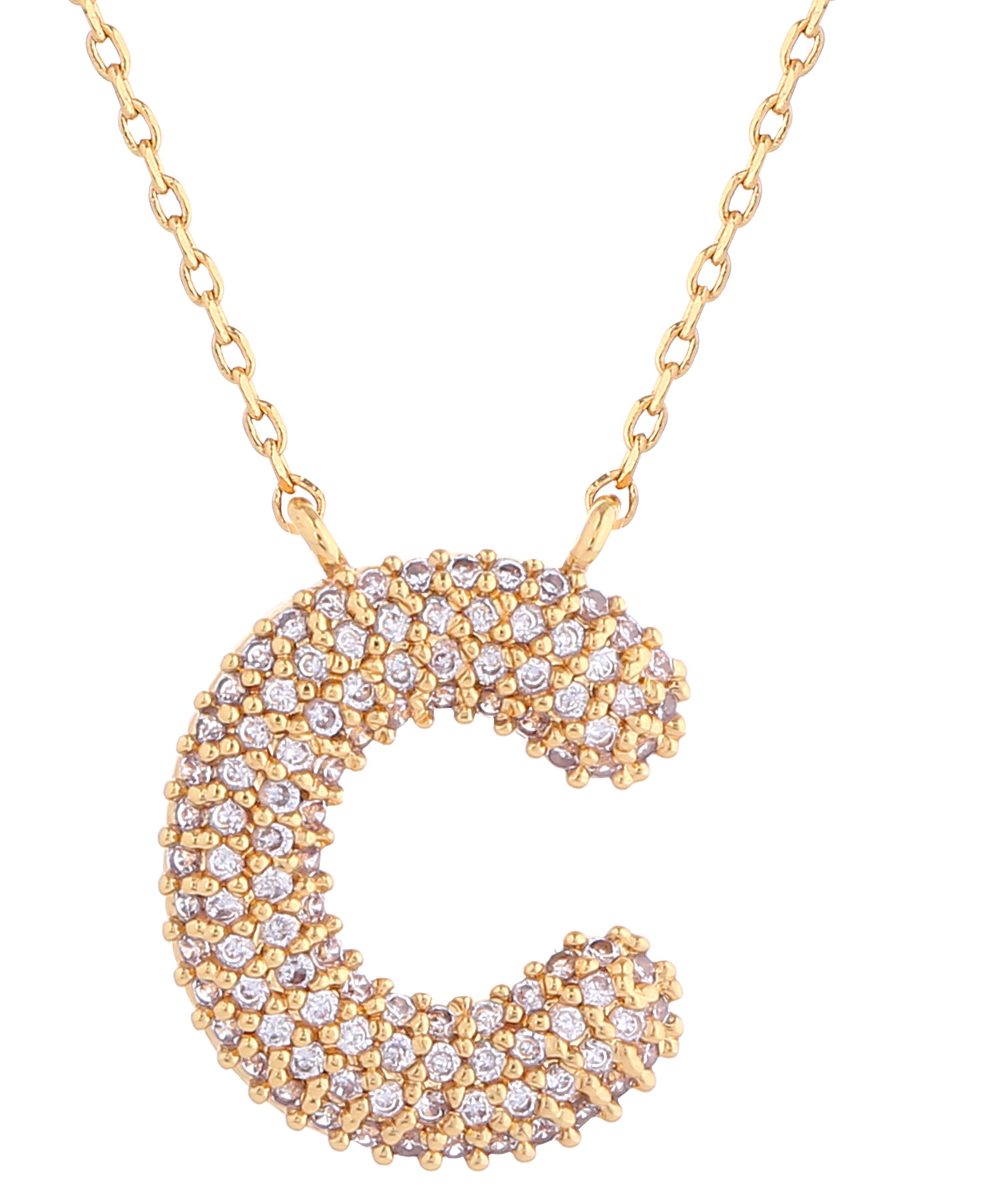 14K Gold Dipped Textured initial Necklace - Charming Charlie