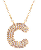 14K Gold Dipped Textured initial Necklace - Charming Charlie