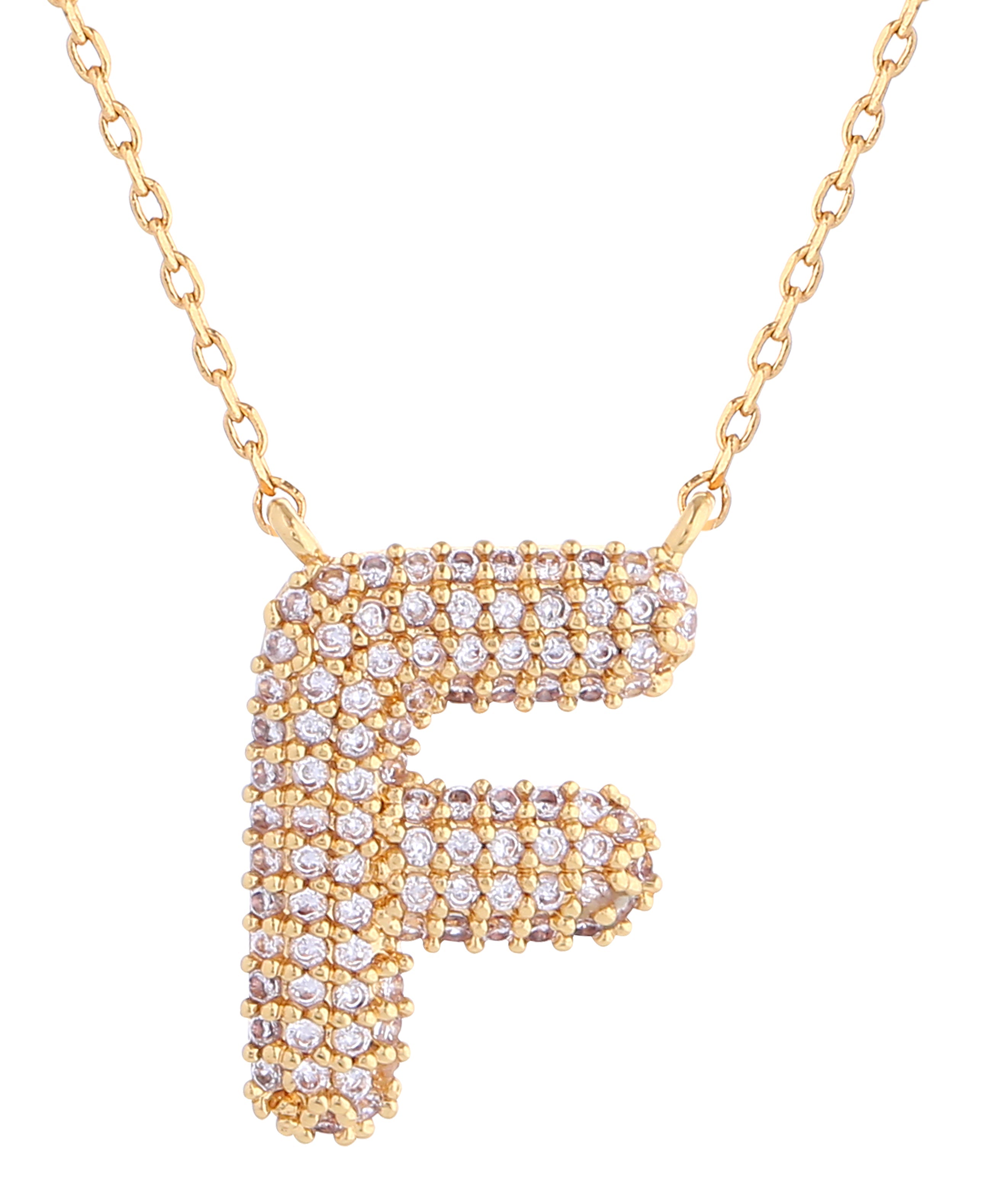 14K Gold Dipped Textured initial Necklace - Charming Charlie