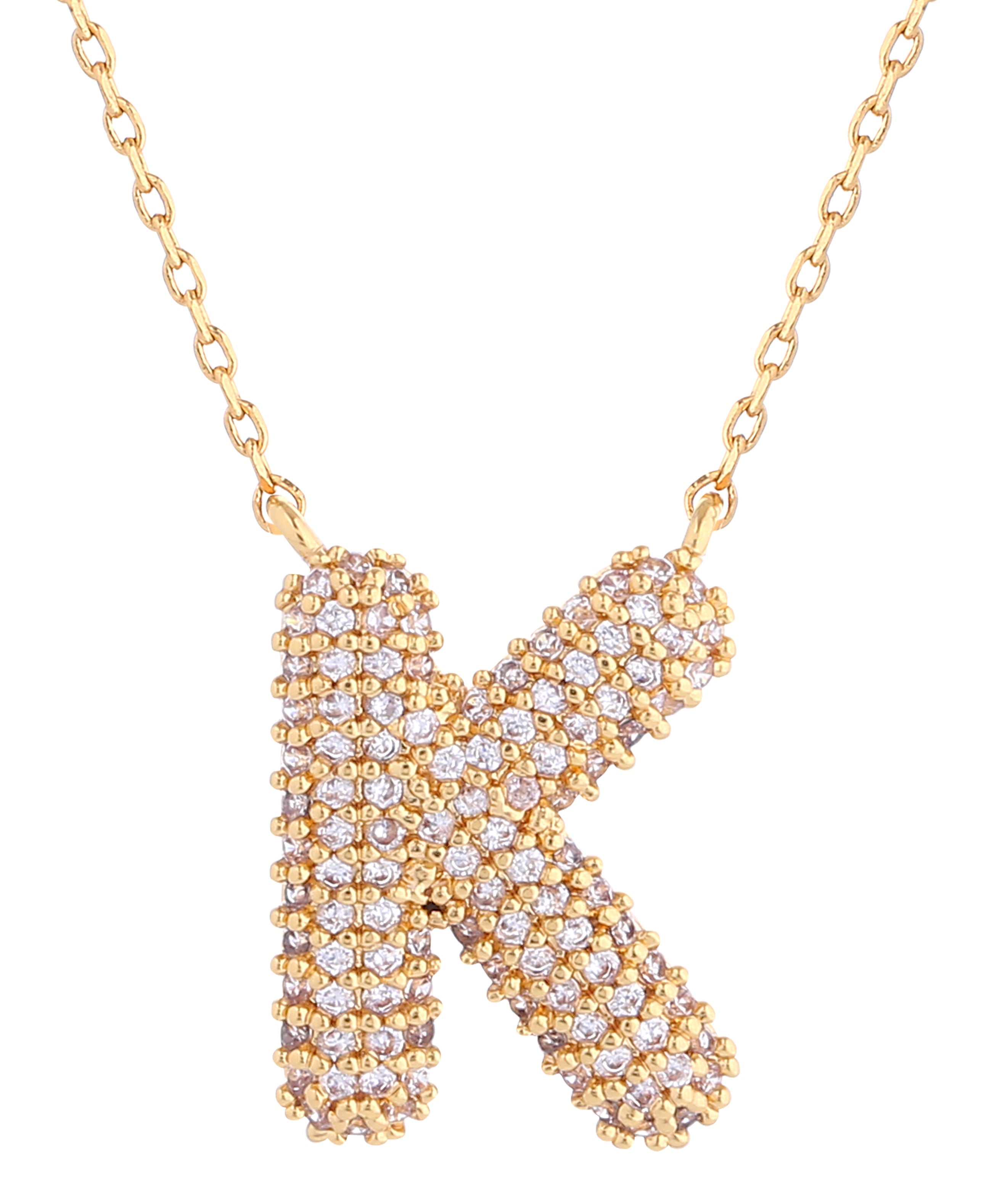 14K Gold Dipped Textured initial Necklace - Charming Charlie