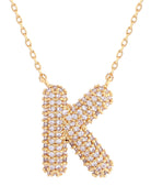 14K Gold Dipped Textured initial Necklace - Charming Charlie