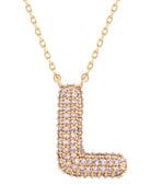 14K Gold Dipped Textured initial Necklace - Charming Charlie