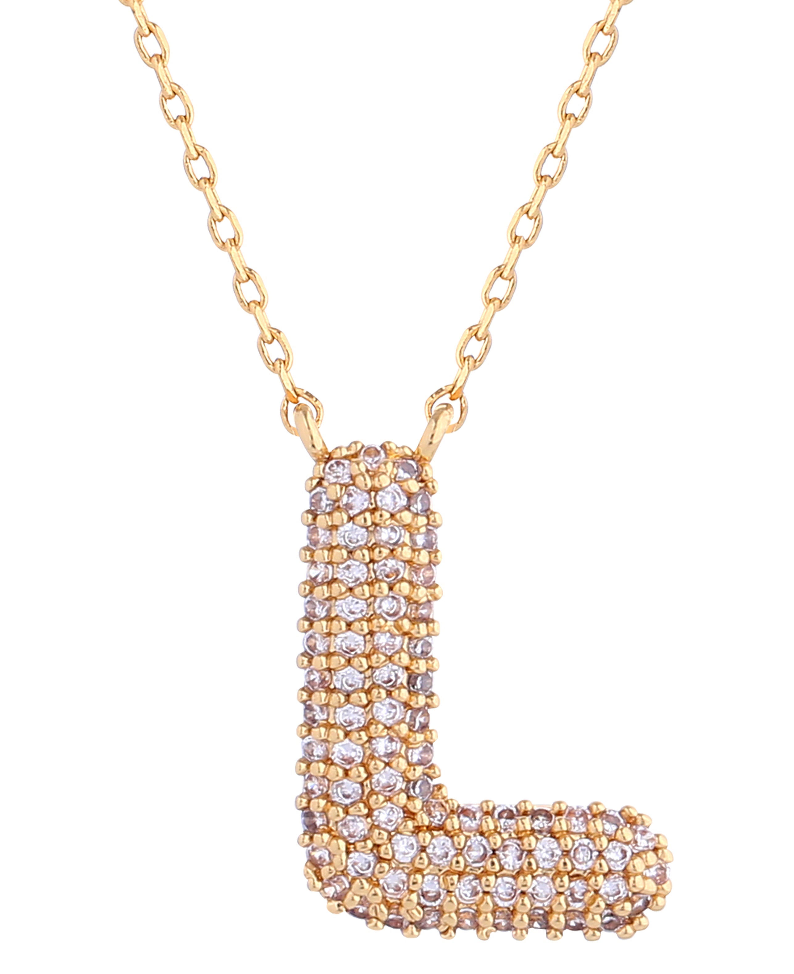 14K Gold Dipped Textured initial Necklace - Charming Charlie
