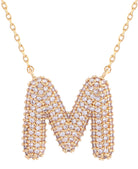 14K Gold Dipped Textured initial Necklace - Charming Charlie