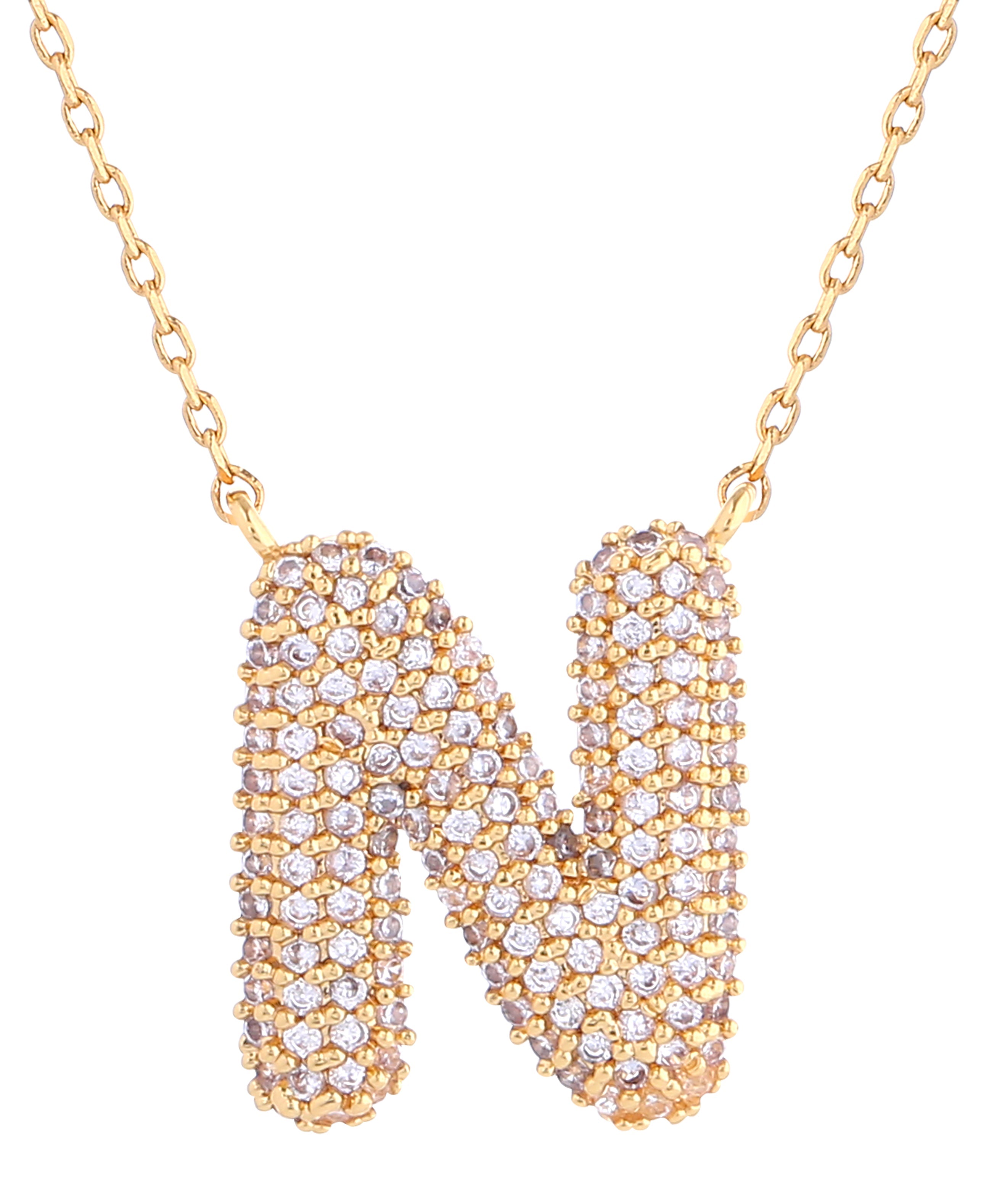 14K Gold Dipped Textured initial Necklace - Charming Charlie