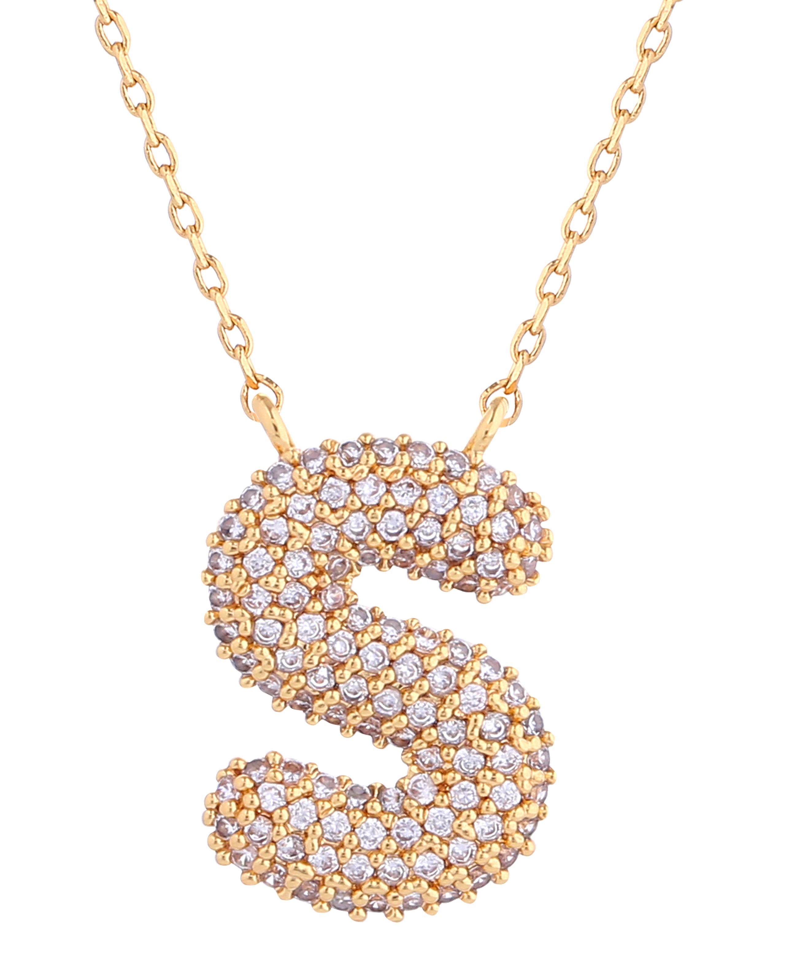 14K Gold Dipped Textured initial Necklace - Charming Charlie