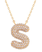 14K Gold Dipped Textured initial Necklace - Charming Charlie